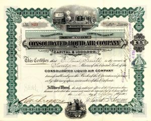 Consolidated Liquid Air Co. - Stock Certificate