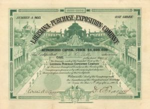 Louisiana Purchase Exposition Co. - Stock Certificate