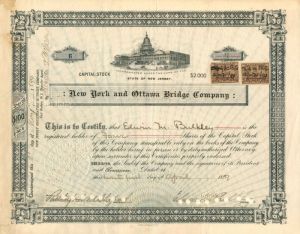 New York and Ottawa Bridge Co. - Stock Certificate