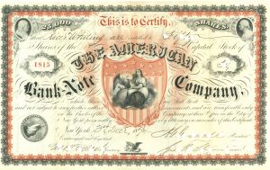 American Bank Note Co. - Extremely Rare - Stock Certificate