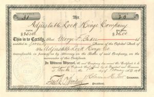 Adjustable Lock Hinge Co. - Stock Certificate