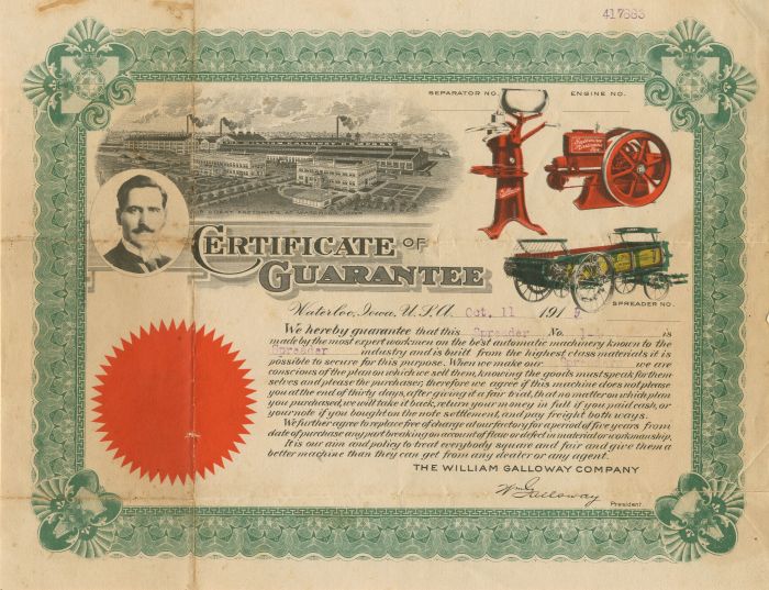William Gallolway Co. - Stock Certificate