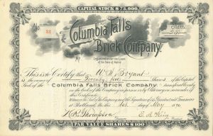 Columbia Falls Brick Co. - Stock Certificate