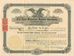 East Palestine Rubber Co. - Stock Certificate
