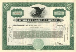 Hygrade Lamp Co. - Stock Certificate