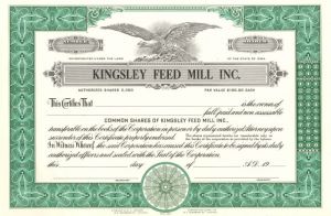 Kingsley Feed Mill Inc. - Stock Certificate