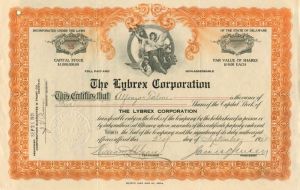 Lybrex Corporation - Stock Certificate