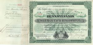 Pennsylvania Salt Manufacturing Co. - 1914 or 1929 dated Stock Certificate