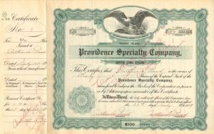 Providence Specialty Co. - Stock Certificate
