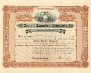 Trojan Laundry Co. - Stock Certificate