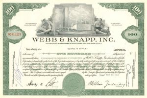 Webb and Knapp, Inc. - Stock Certificate