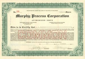 Murphy Process Corporation - Stock Certificate