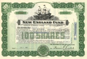 New England Fund - Stock Certificate