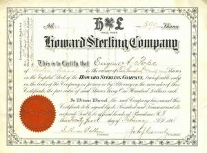 Howard Sterling Co. - Stock Certificate
