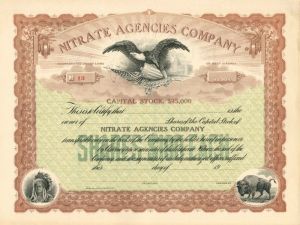 Nitrate Agencies Co. - Stock Certificate