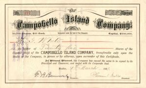 Campobello Island Co. - Stock Certificate