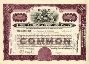 Doehler-Jarvis Corporation - Stock Certificate