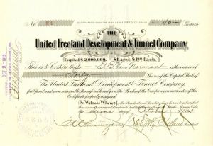 United Freeland Development and Tunnel Co. - Stock Certificate