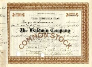 Baldwin Co. - Stock Certificate