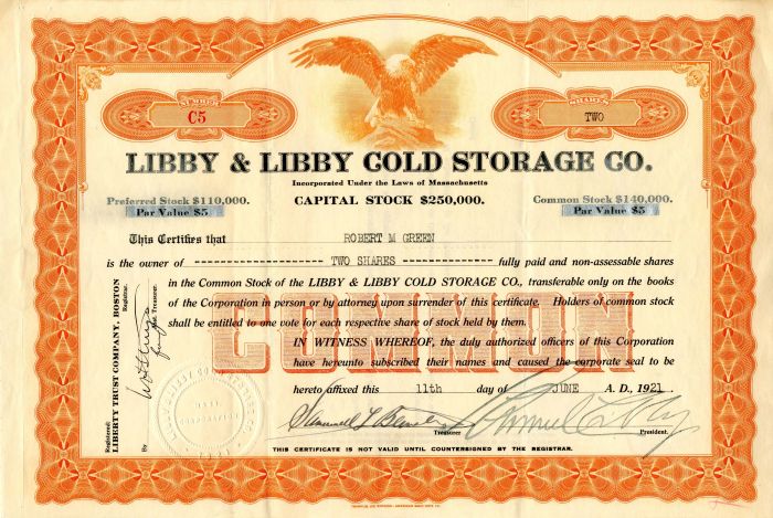 Libby and Libby Gold Storage Co.
