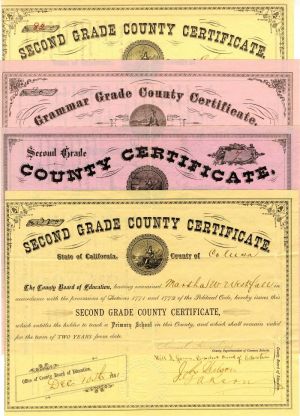 Group of 4 County Certificates