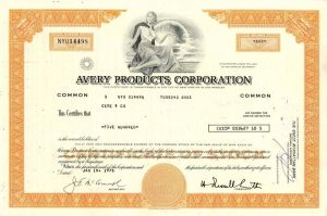 Avery Products Corporation - Stock Certificate