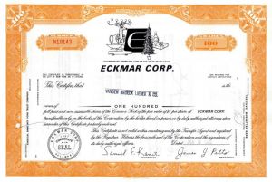 Eckmar Corporation - Stock Certificate