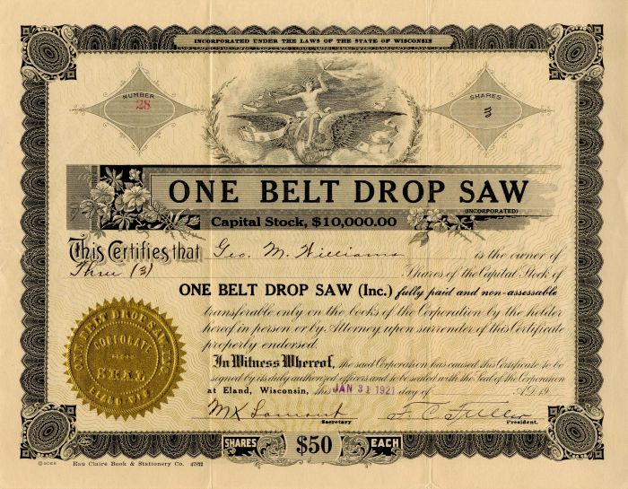 One Belt Drop Saw