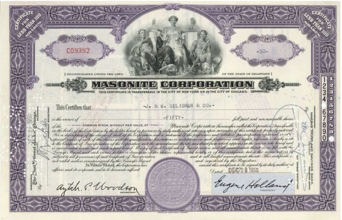 Masonite Corporation - Stock Certificate