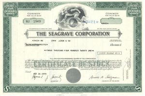 Seagrave Corporation - Stock Certificate