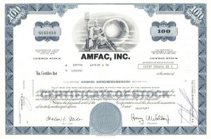 AMFAC, Inc. - Hawaiian Land Developing Stock Certificate