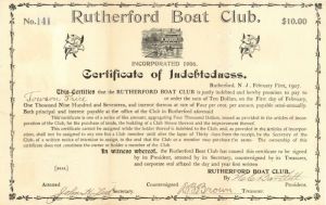 Rutherford Boat Club - Stock Certificate