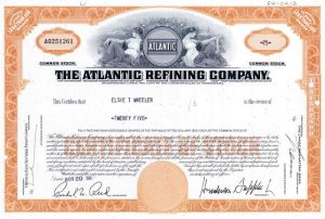 Atlantic Refining Co. - Oil Stock Certificate