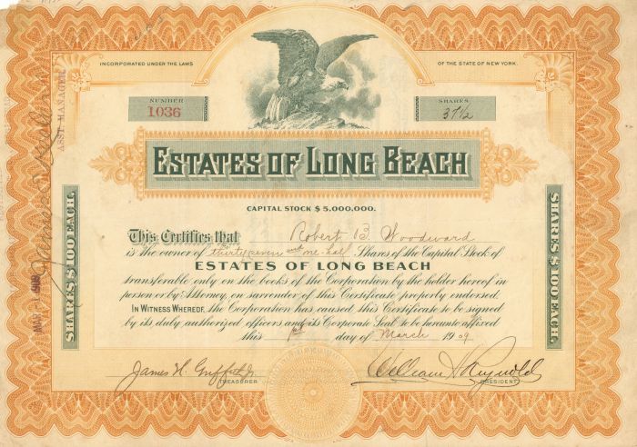 Estates of Long Beach - Stock Certificate