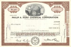 Philip A. Hunt Chemical Corporation - Stock Certificate