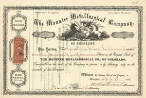 Monnier Metallurgical Co., of Colorado - Stock Certificate