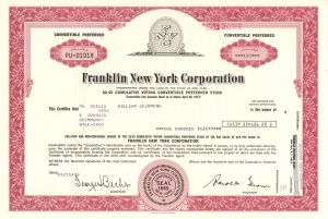 Franklin New York Corp. - Stock Certificate