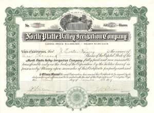 North Platte Valley Irrigation Co. - Stock Certificate