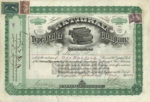 National Type-writer Co. - Stock Certificate