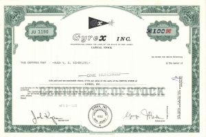 Gyrex Inc. -  Stock Certificate