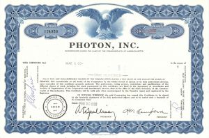 Photon, Inc. -  Stock Certificate