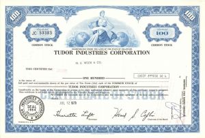 Tudor Industries Corp. -  Stock Certificate