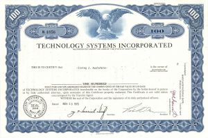 Technology Systems, Inc. - Stock Certificate