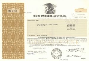 Thermo Management Associates, Inc. - Stock Certificate