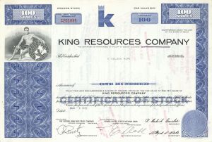 King Resources Co. - Stock Certificate