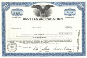 Scottex Corp. - Stock Certificate