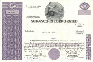 Sunasco, Inc. - Stock Certificate