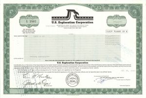U.S. Exploration Corp. - Stock Certificate