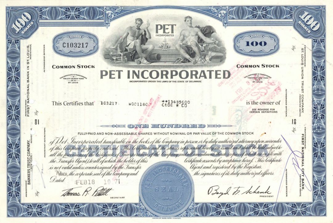 Pet Incorporated - Stock Certificate