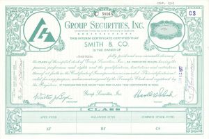 Group Securities, Inc. - Stock Certificate